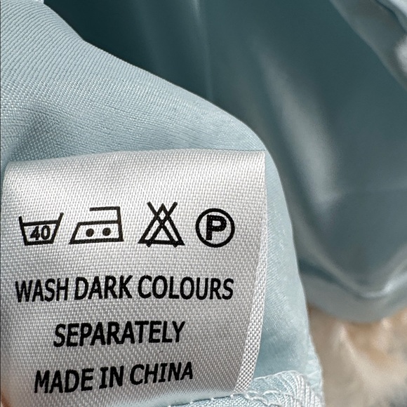 NIGHT Elegant Ocean Sea Satin Pajama Set with Feather Trim Glamorous Size 10 - Picture 9 of 9